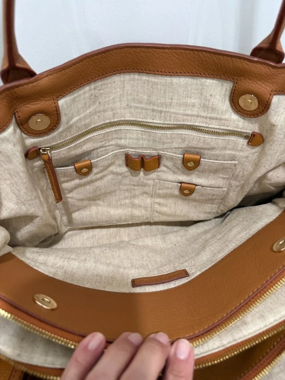 Leather Carryall / Work tote Handbag